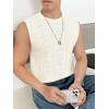 imageVerdusa Mens Sleeveless Round Neck Knit Tank Top Casual Sweater VestBeige