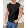 imageVerdusa Mens Sleeveless Round Neck Knit Tank Top Casual Sweater VestBlack
