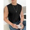 imageVerdusa Mens Sleeveless Round Neck Knit Tank Top Casual Sweater VestBlack