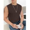 imageVerdusa Mens Sleeveless Round Neck Knit Tank Top Casual Sweater VestChocolate Brown