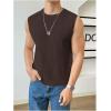 imageVerdusa Mens Sleeveless Round Neck Knit Tank Top Casual Sweater VestChocolate Brown