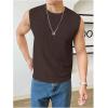 imageVerdusa Mens Sleeveless Round Neck Knit Tank Top Casual Sweater VestChocolate Brown