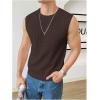 imageVerdusa Mens Sleeveless Round Neck Knit Tank Top Casual Sweater VestChocolate Brown
