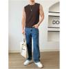 imageVerdusa Mens Sleeveless Round Neck Knit Tank Top Casual Sweater VestChocolate Brown