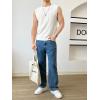 imageVerdusa Mens Sleeveless Round Neck Knit Tank Top Casual Sweater VestCream White