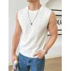 imageVerdusa Mens Sleeveless Round Neck Knit Tank Top Casual Sweater VestCream White