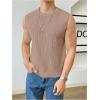 imageVerdusa Mens Sleeveless Round Neck Knit Tank Top Casual Sweater VestKhaki