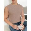 imageVerdusa Mens Sleeveless Round Neck Knit Tank Top Casual Sweater VestKhaki