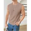 imageVerdusa Mens Sleeveless Round Neck Knit Tank Top Casual Sweater VestKhaki