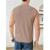 imageVerdusa Mens Sleeveless Round Neck Knit Tank Top Casual Sweater VestKhaki