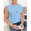 imageVerdusa Mens Sleeveless Round Neck Knit Tank Top Casual Sweater VestLight Blue