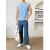 imageVerdusa Mens Sleeveless Round Neck Knit Tank Top Casual Sweater VestLight Blue
