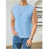imageVerdusa Mens Sleeveless Round Neck Knit Tank Top Casual Sweater VestLight Blue
