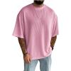 imageVerdusa Mens Fashion T Shirts Short Half Sleeve Athletic Workout Oversized Loose Pullover Tee TopPink