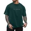 imageVerdusa Mens Graphic Tees Letter Print Short Sleeve Classic Tops Crewneck Casual T ShirtDark Green