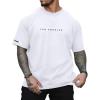 imageVerdusa Mens Graphic Tees Letter Print Short Sleeve Classic Tops Crewneck Casual T ShirtWhite