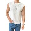 imageVerdusa Mens Sleeveless Round Neck Knit Tank Top Casual Sweater VestCream White