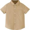 imageVerdusa Toddler Boys Casual Pocket Front Short Sleeve Button Down Shirt TopKhaki