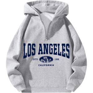 imageVerdusa Mens Quarter Zip Pullover Hoodies Long Sleeve Drop Shoulder Sweatshirt Casual PulloverGraphic Grey