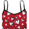 imageVerdusa Girls 3 Piece Mesh High Low Hem Tee Letter Graphic Cami Top and ShortsRed