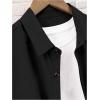 imageVerdusa Mens Casual Button Down Shirt Short Sleeve Collared TopBlack