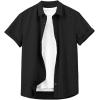 imageVerdusa Mens Casual Button Down Shirt Short Sleeve Collared TopBlack