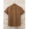 imageVerdusa Mens Casual Button Down Shirt Short Sleeve Collared TopBrown