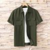imageVerdusa Mens Casual Button Down Shirt Short Sleeve Collared TopGreen