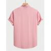 imageVerdusa Mens Casual Button Down Shirt Short Sleeve Collared TopPink