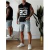 imageVerdusa Mens Graphic Letter Print Ripped Sweater Vest Sleeveless Summer Knit TopsBlack