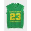 imageVerdusa Mens Graphic Letter Print Ripped Sweater Vest Sleeveless Summer Knit TopsGreen