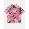 imageVerdusa Mens Graphic Tee Shirts V Neck Short Sleeve Drop Shoulder T ShirtsPink