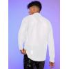 imageVerdusa Mens Long Sleeve Sheer Mesh Ruffle Trim Button Down Shirt TopWhite