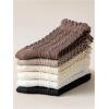 imageVerdusa Womens 6pairs Floral Plaid Print Crew SocksBlack White Beige