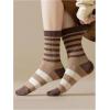 imageVerdusa Womens 6pairs Floral Plaid Print Crew SocksBrown Beige