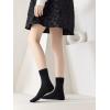 imageVerdusa Womens 6pairs Floral Plaid Print Crew SocksBrown Black White