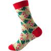 imageVerdusa Womens 6pairs Floral Plaid Print Crew SocksGreen Red White