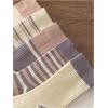 imageVerdusa Womens 6pairs Floral Plaid Print Crew SocksPurple Beige