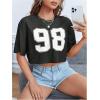 imageVerdusa Womens Cropped Jersey Shirts Graphic Tees Waffle Short Sleeve Vintage T Shirts Crop TopsDark Grey