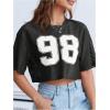imageVerdusa Womens Cropped Jersey Shirts Graphic Tees Waffle Short Sleeve Vintage T Shirts Crop TopsDark Grey
