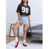 imageVerdusa Womens Cropped Jersey Shirts Graphic Tees Waffle Short Sleeve Vintage T Shirts Crop TopsDark Grey