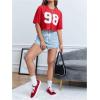imageVerdusa Womens Cropped Jersey Shirts Graphic Tees Waffle Short Sleeve Vintage T Shirts Crop TopsRed