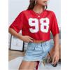 imageVerdusa Womens Cropped Jersey Shirts Graphic Tees Waffle Short Sleeve Vintage T Shirts Crop TopsRed