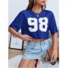 imageVerdusa Womens Cropped Jersey Shirts Graphic Tees Waffle Short Sleeve Vintage T Shirts Crop TopsRoyal Blue