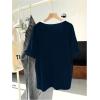imageVerdusa Womens Oversized Jersey Shirt Letter Print Graphic Tees Short Sleeve T ShirtBlue