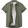 imageVerdusa Mens Casual Button Down Shirt Short Sleeve Collared TopArmy Green