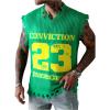 imageVerdusa Mens Graphic Letter Print Ripped Sweater Vest Sleeveless Summer Knit TopsGreen