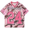 imageVerdusa Mens Graphic Tee Shirts V Neck Short Sleeve Drop Shoulder T ShirtsPink