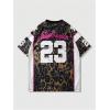 imageVerdusa Mens Leopard Print Short Sleeve Jersey Tshirt Color Block Loose Athletic Tee TopLeopard Brown