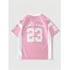 imageVerdusa Mens Leopard Print Short Sleeve Jersey Tshirt Color Block Loose Athletic Tee TopPink White